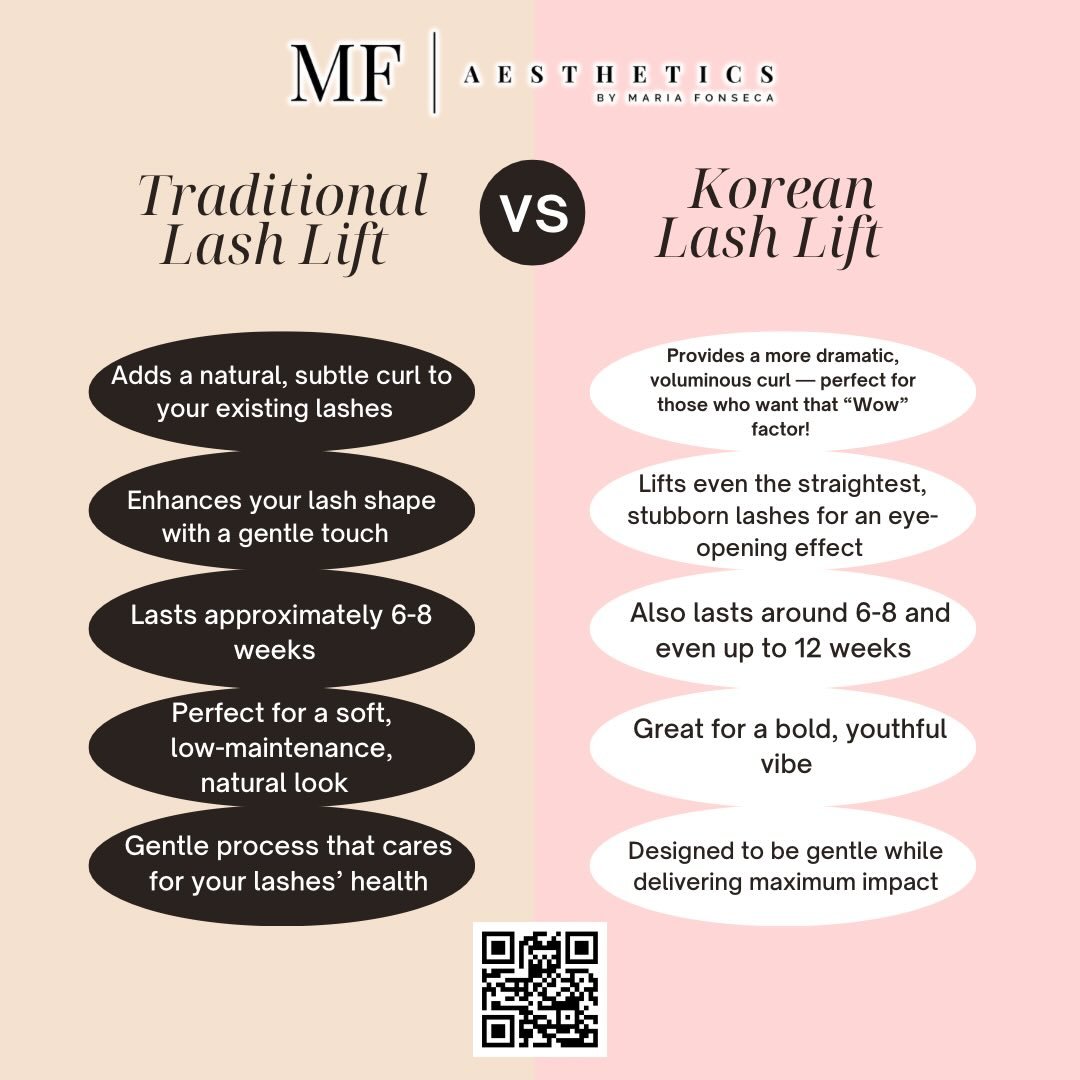 ✨ The Million Dollar Question ✨
Whenever I get a new client, one of the most common questions I hear is:
“What’s the difference between a traditional lash lift and a Korean lash lift?”
Let me break it down for you! 👇
▪️Traditional Lash Lift
- Classic technique that lifts and curls your natural lashes.
- Creates a natural, wide-eyed look.
- Usually lasts about 6-8 weeks.
- Suitable for most lash types.
▪️Korean Lash Lift
- A modern twist on the traditional method with added conditioning treatments.
- Enhances curl, length, and volume for a more dramatic effect.
- Often includes lash tinting for darker, more defined lashes.
- Results can be more long-lasting and impactful.